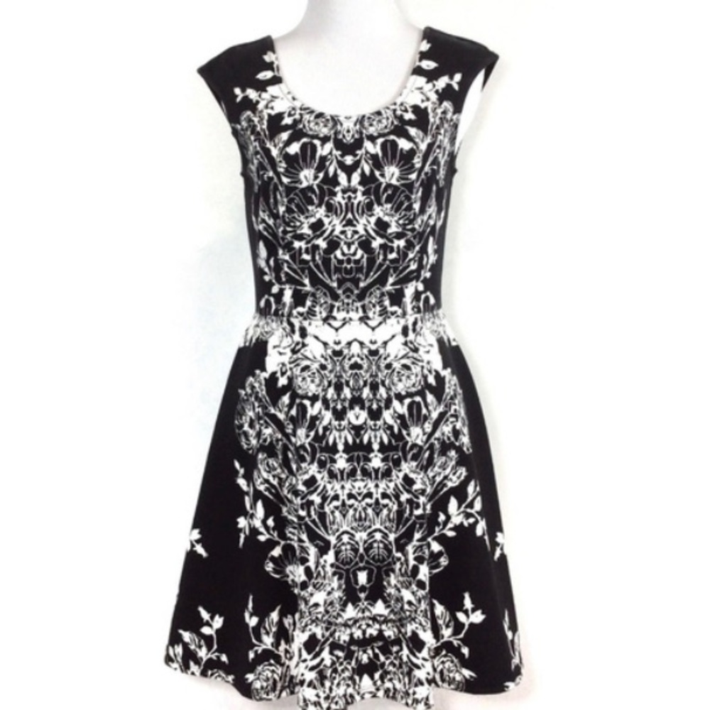 Urban Outfitters black & white fit and flare dress